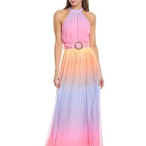 Rococo Sand - Emi Ombre Pleated Halter Dress - S